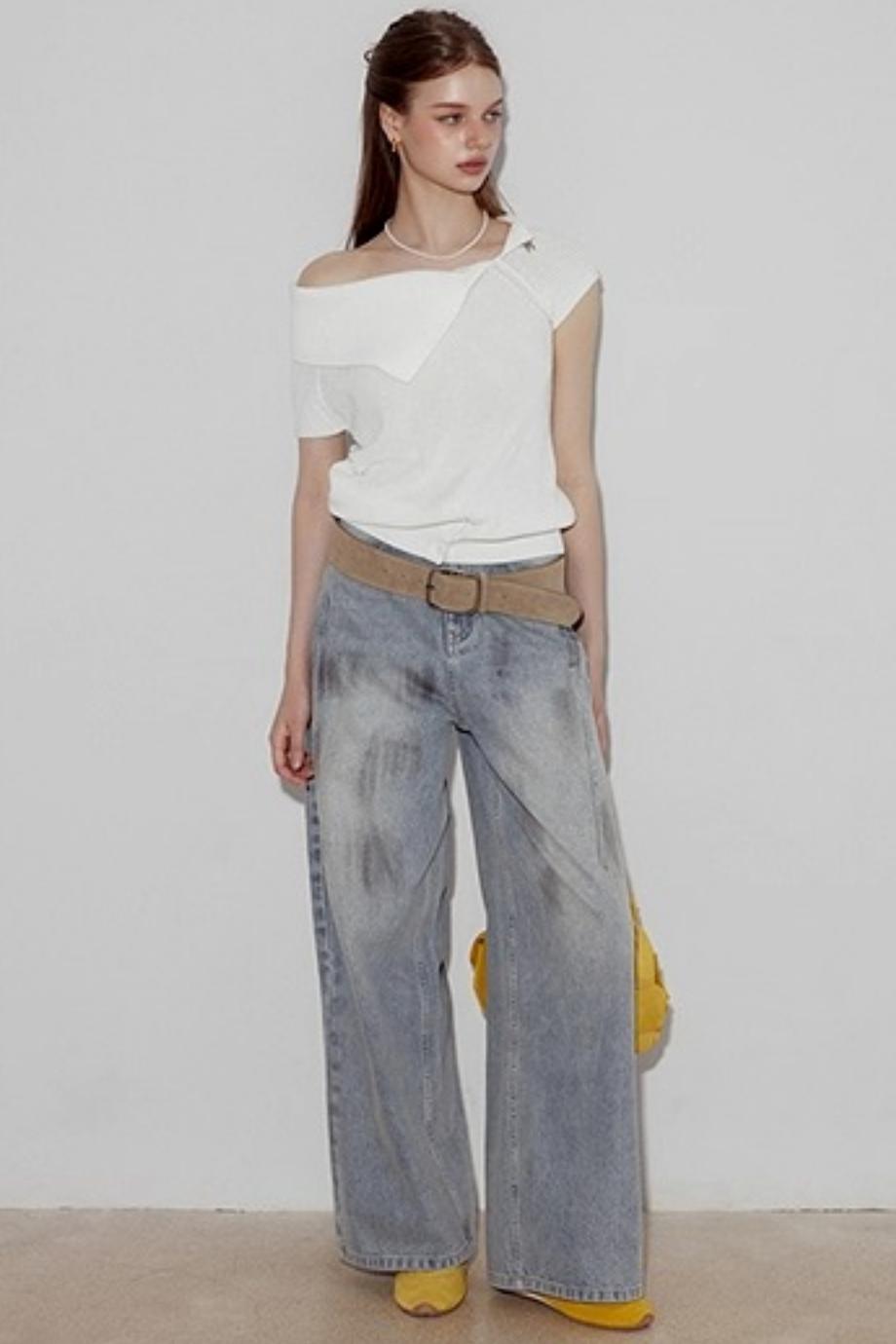 Asymmetric Loop Knit Top