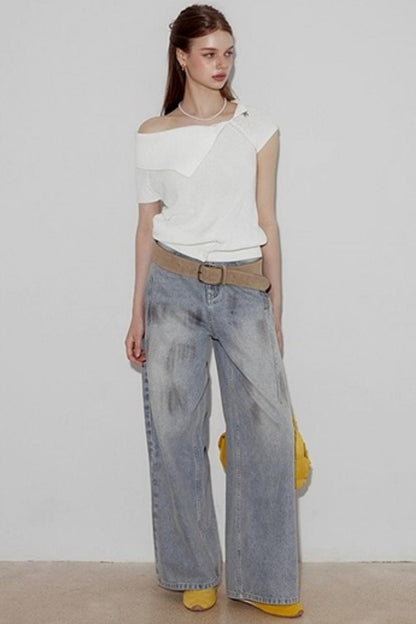 Asymmetric Loop Knit Top