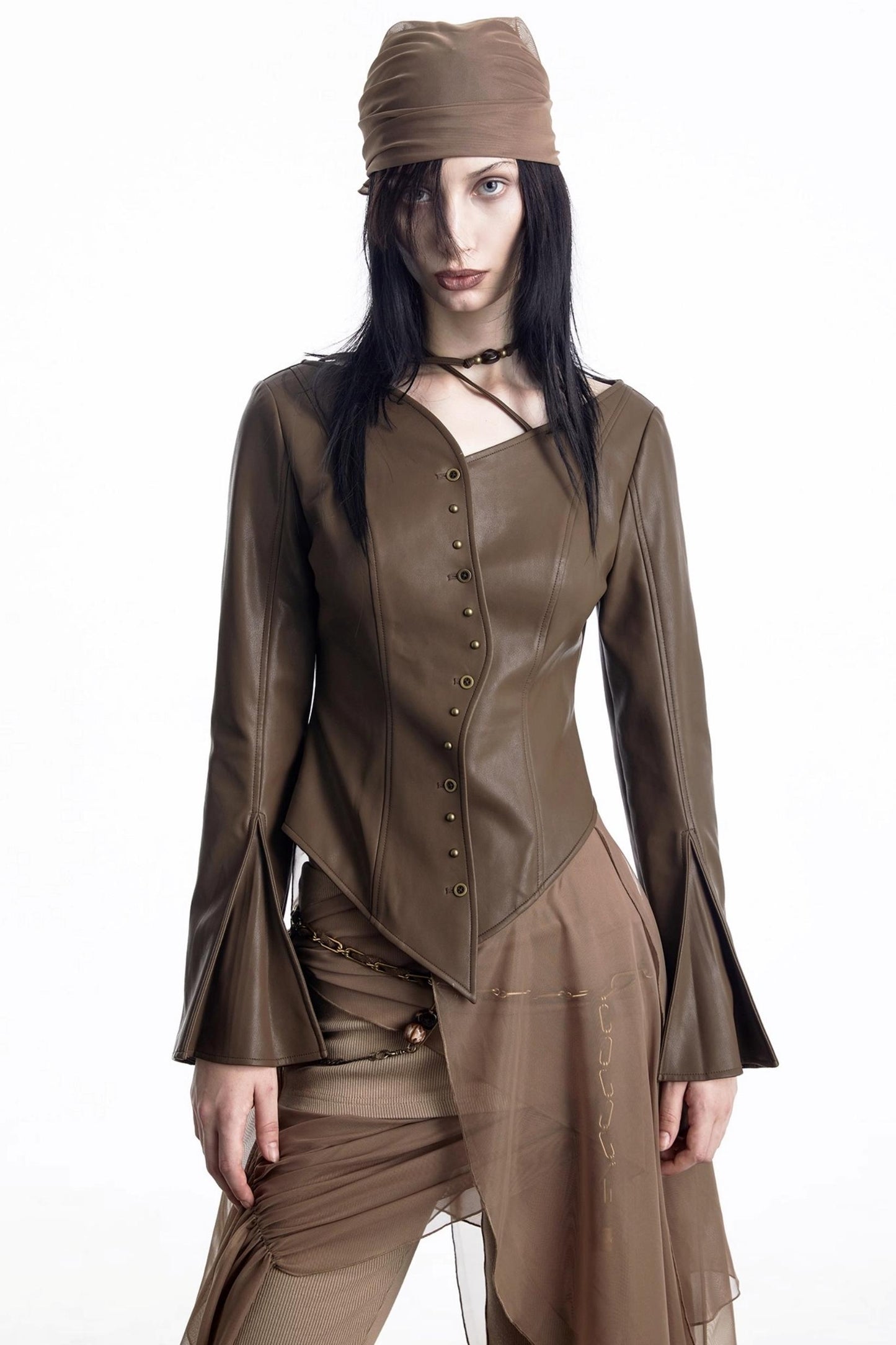 Urban Leather Flared Shirt