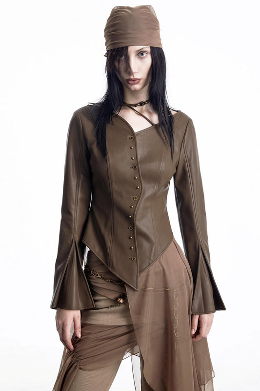 Urban Leather Flared Shirt