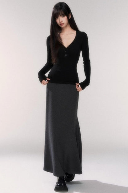 Thick Wool A-Line Skirt