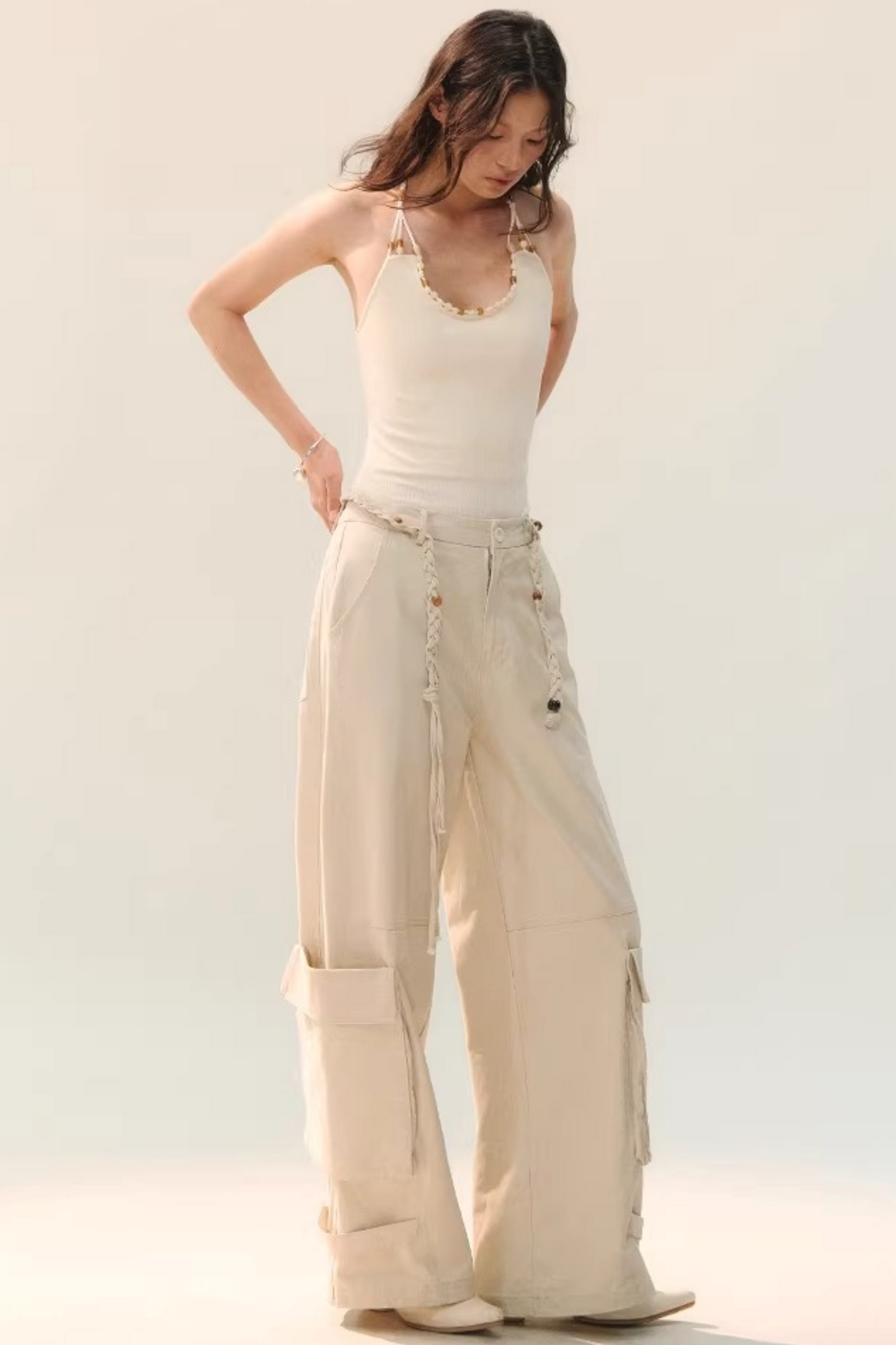Distressed Washed Cargo Pants