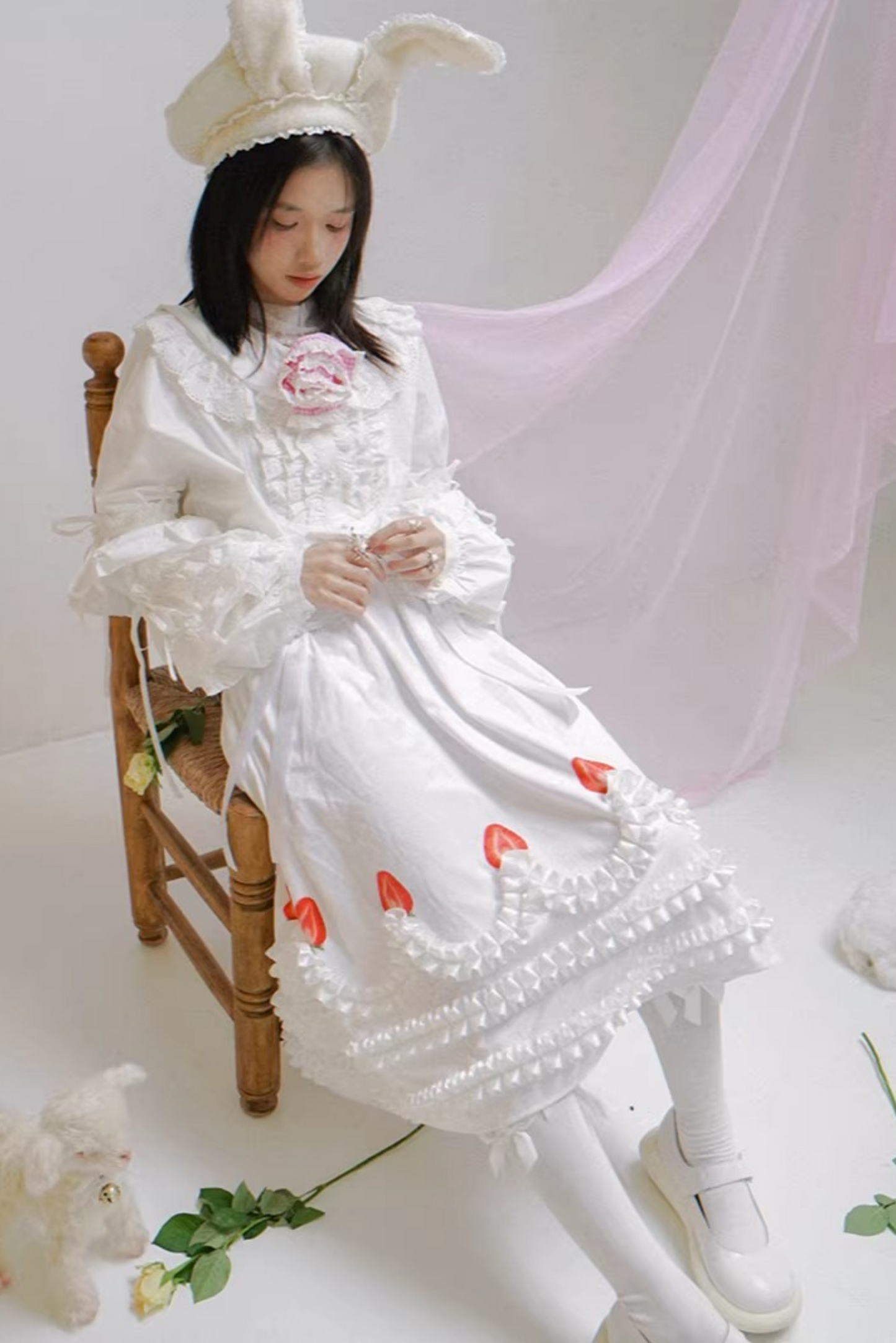 Strawberry Print Skirt Dress
