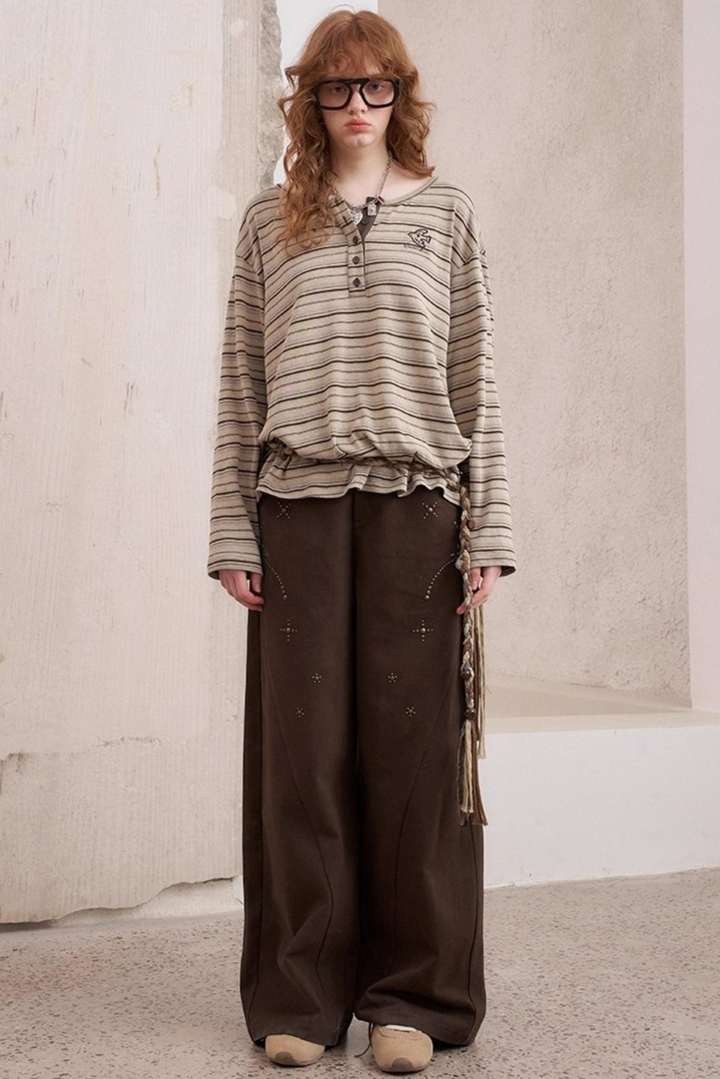 Diamond Straight Loose Wide Pants