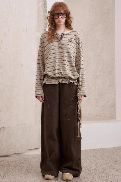 Diamond Straight Loose Wide Pants