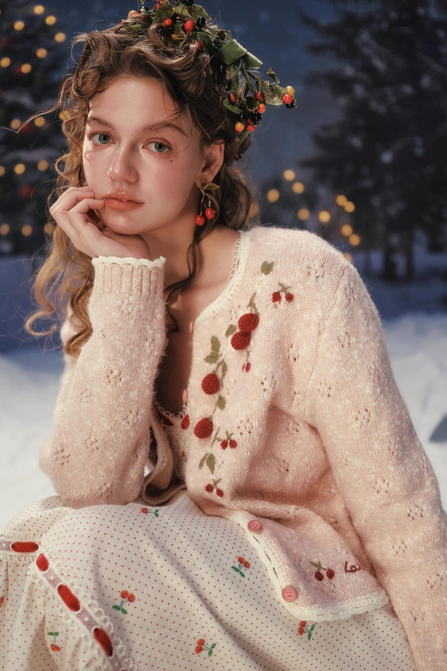 Red Velvet Lace Corset Dress Set-Up