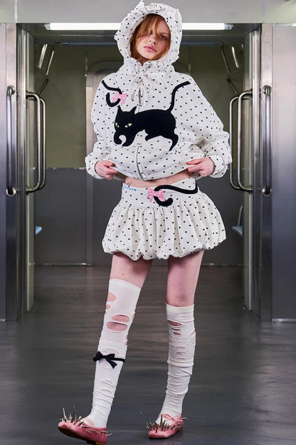 Love Polka Dot Cat Ear Jacket