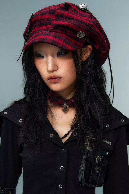 Red Vintage Newsboy Hat