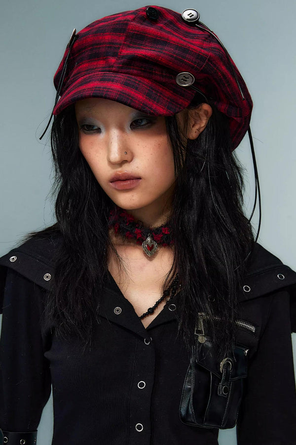 Red Vintage Newsboy Hat