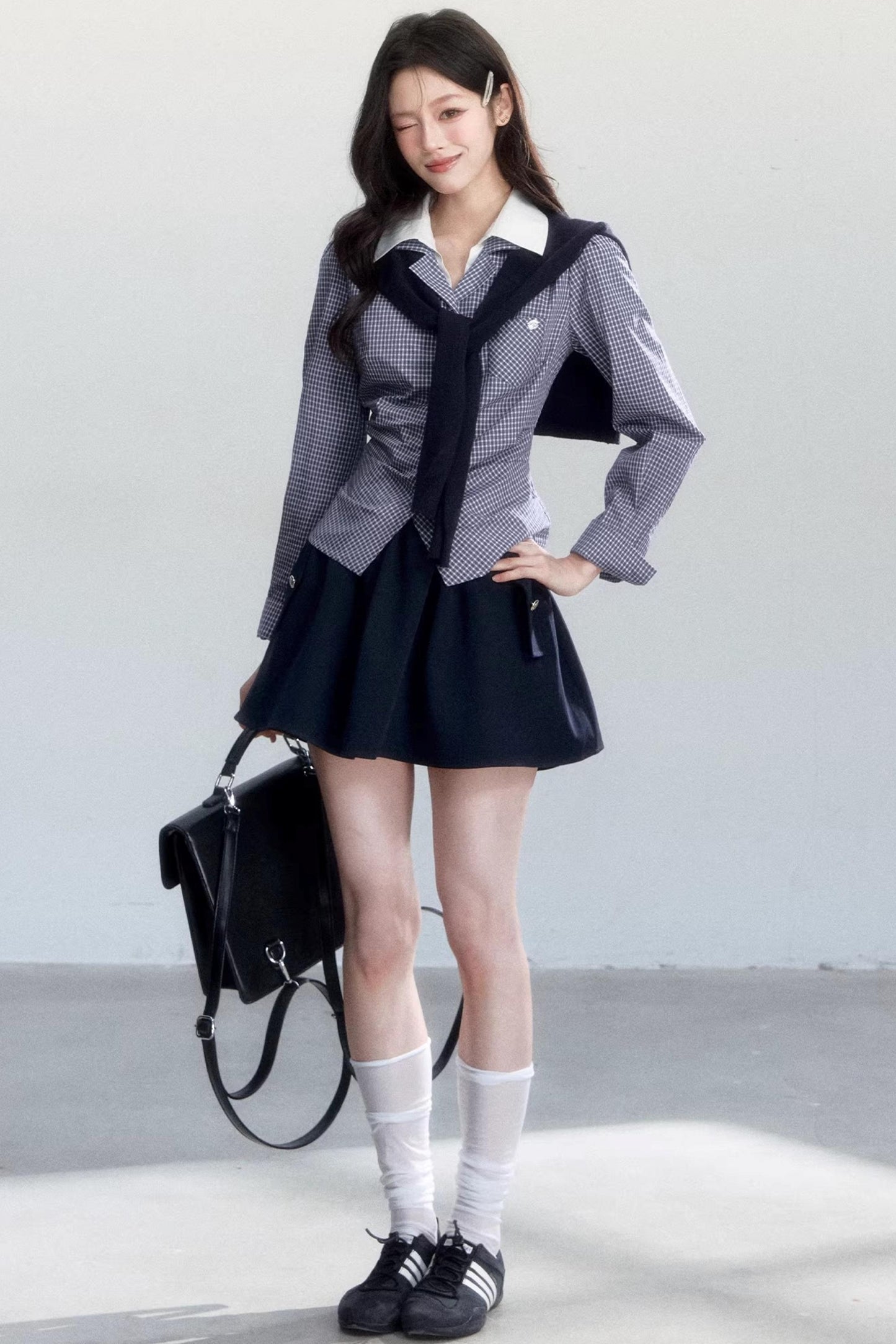 Lapel Long Sleeve Commuter Shirt Set-Up