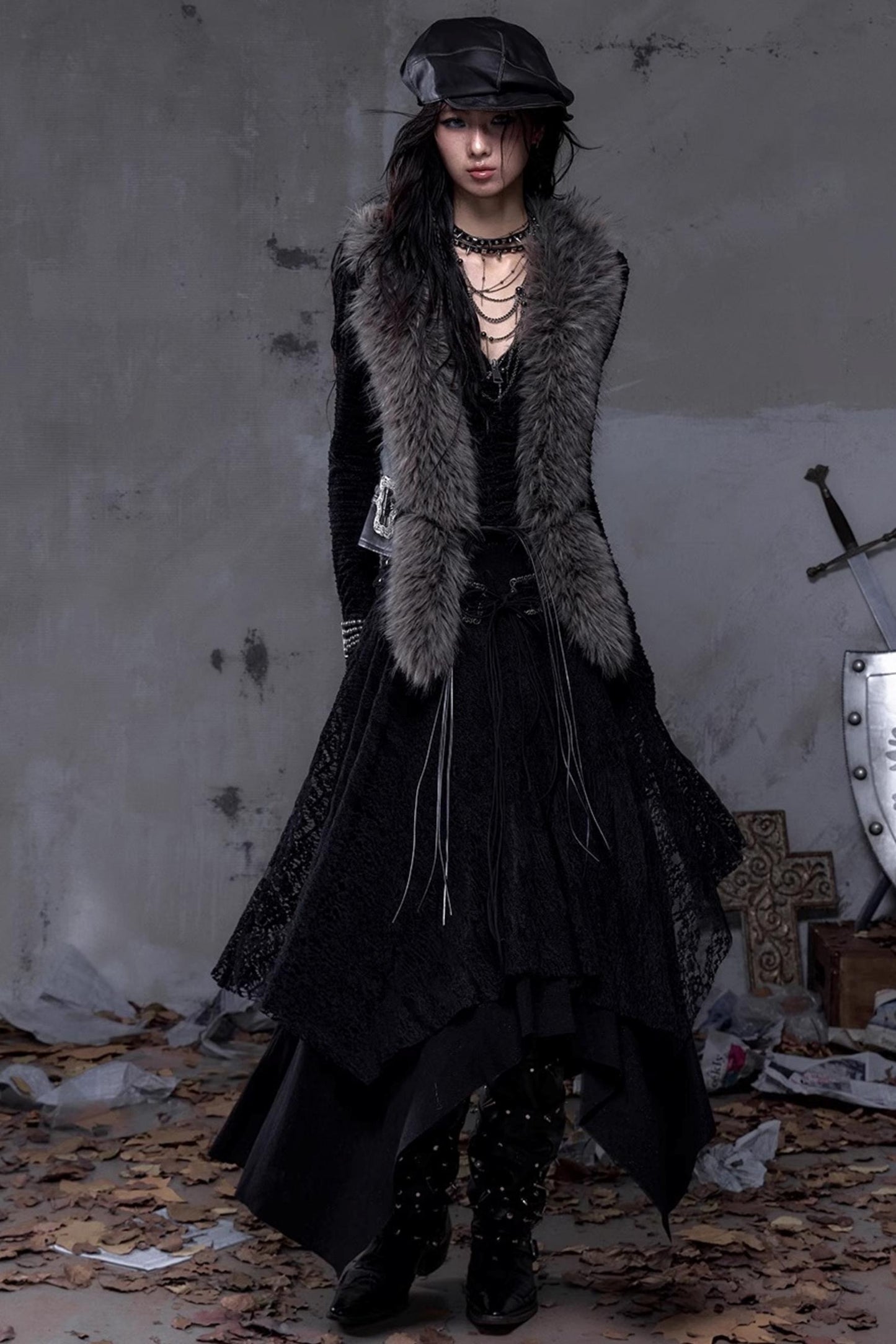 Court Dream Puff Sleeve Lace Maxi Dress