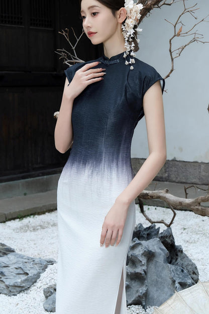 Elegant Gradient Cheongsam Dress