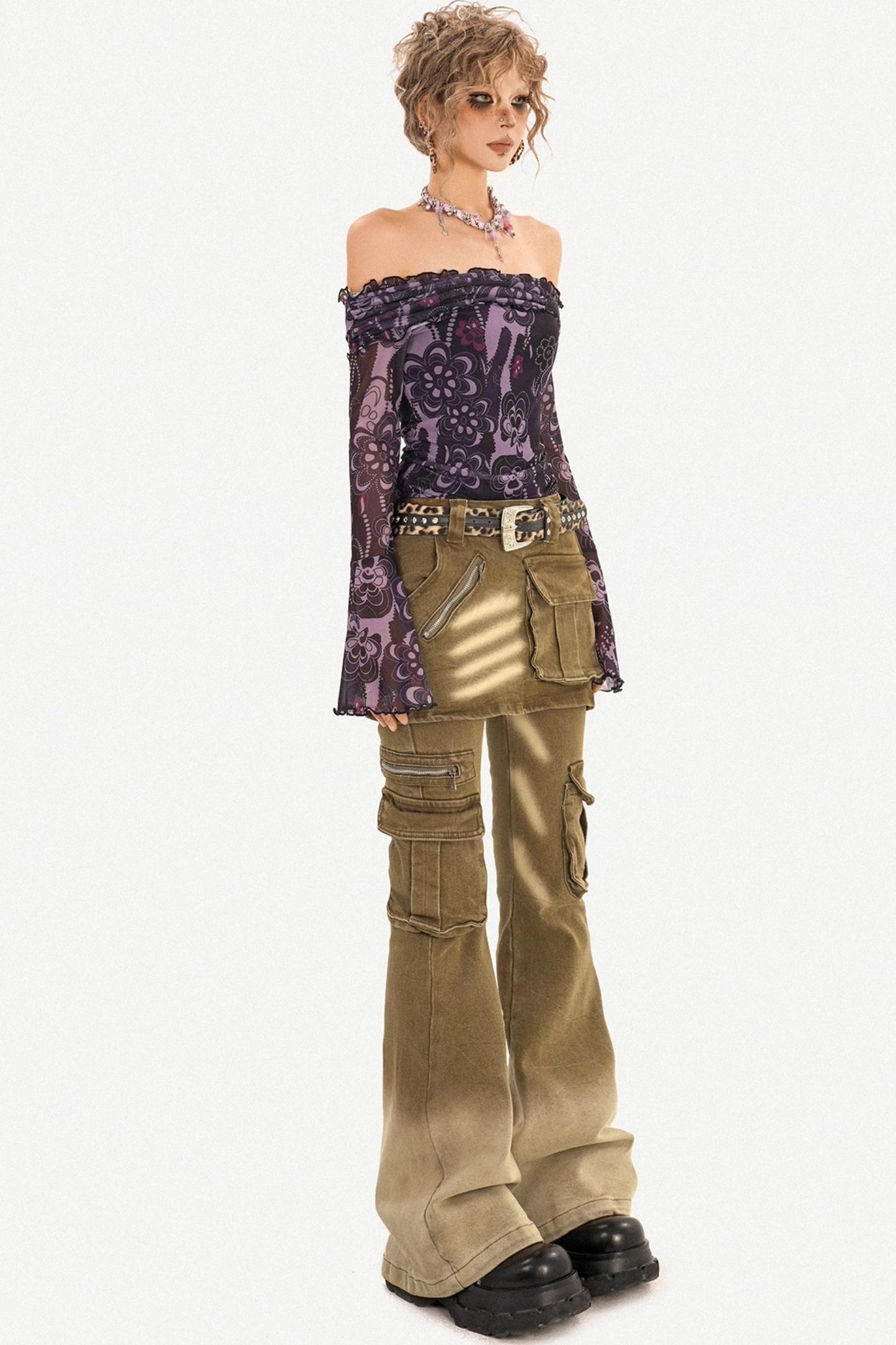 Retro Washed Flared Pants