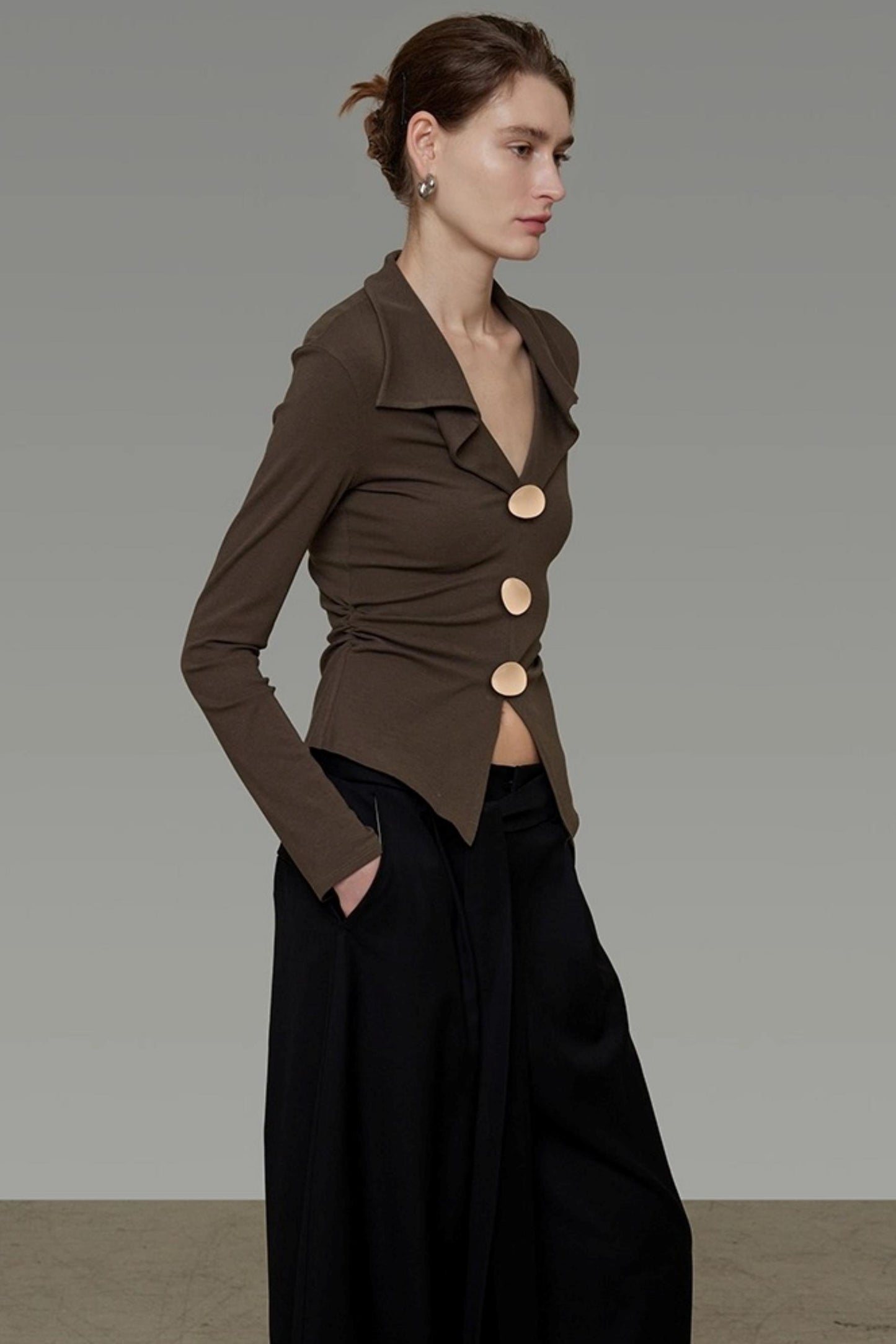 Waist Slimming V-Neck Knitted Sweater