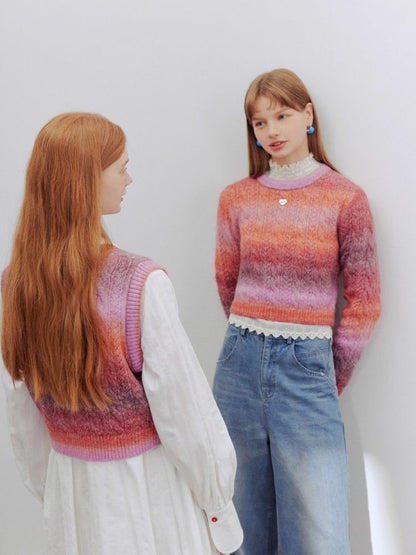 Colorful Long Sleeve Knit Sweater