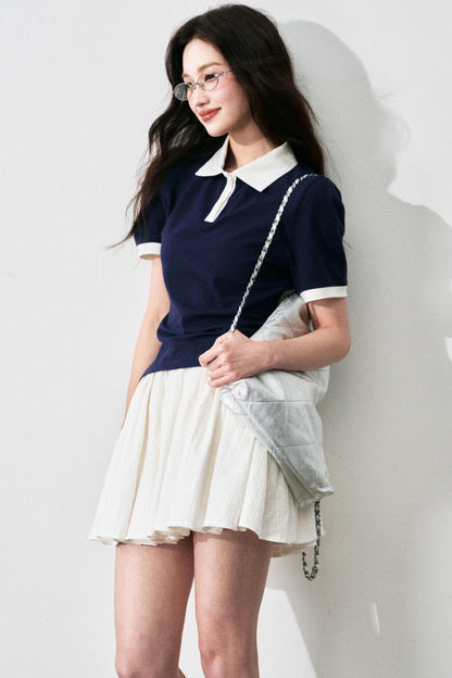 Slim Shoulders Short Sleeves Top