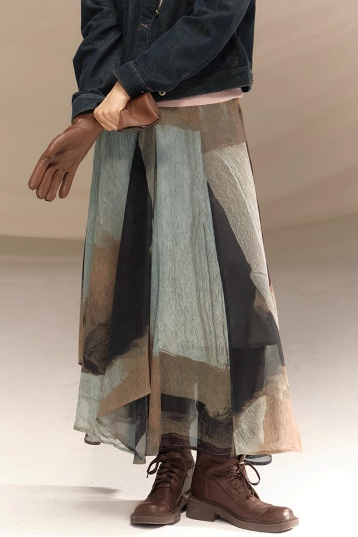 Amber Georgette Patchwork Skirt