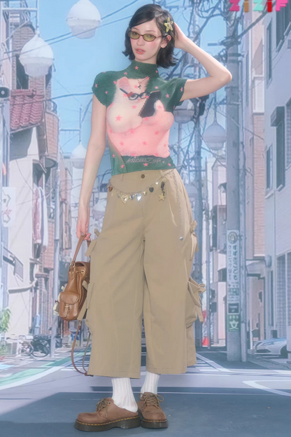 Forest Wanderer Khaki Cropped Pants