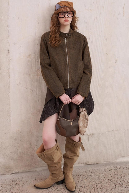 Washed Short Shoulder Jacket