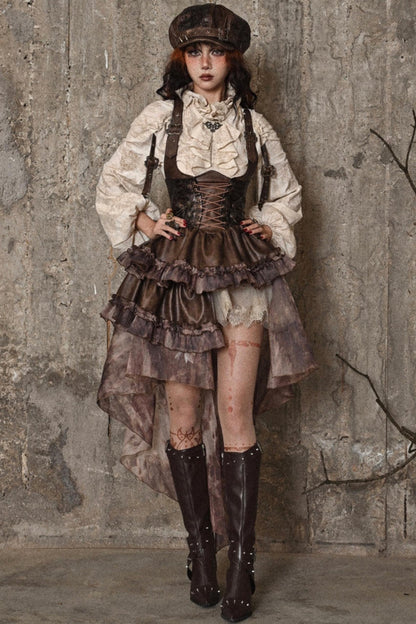 Halloween Steampunk Suspender Skirt