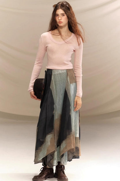 Versatile U-Neck Knitted Base Layer Top