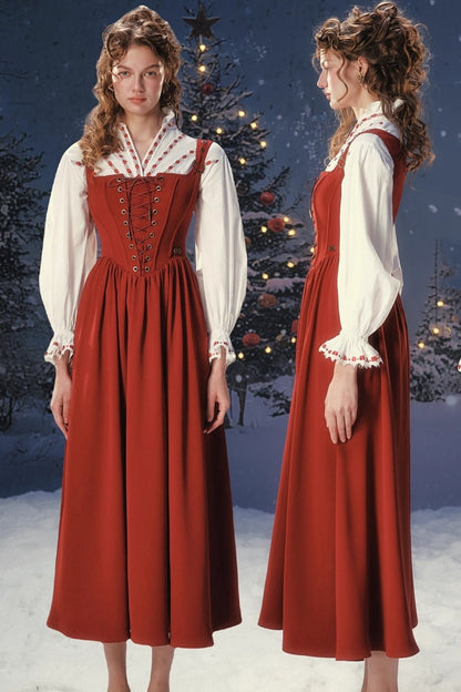 Retro Suspender Dress Set-Up