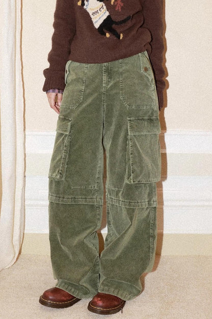 Retro Corduroy Cargo Pants