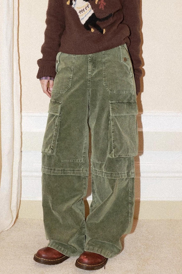 Retro Corduroy Cargo Pants