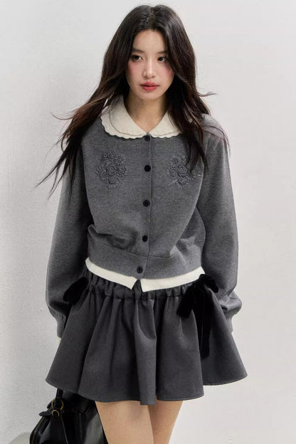 Sunset Rose Crochet Sweater