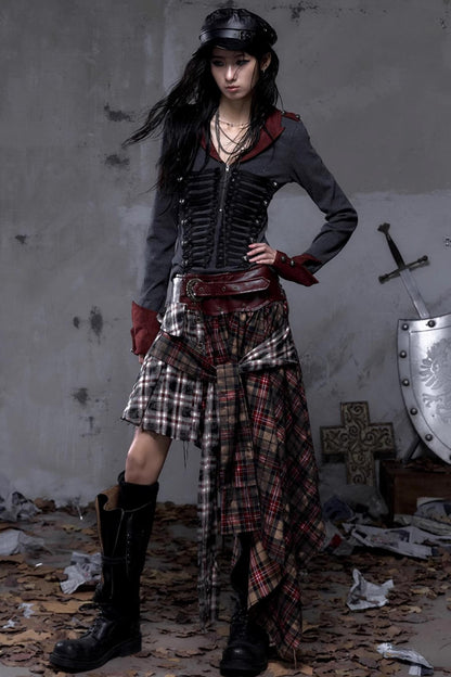 Vintage Punk Plaid Skirt