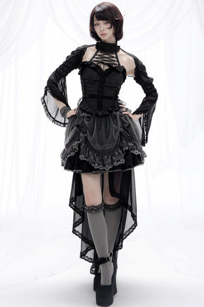 Cross Hollow Jacquard Halterneck Top Set-Up