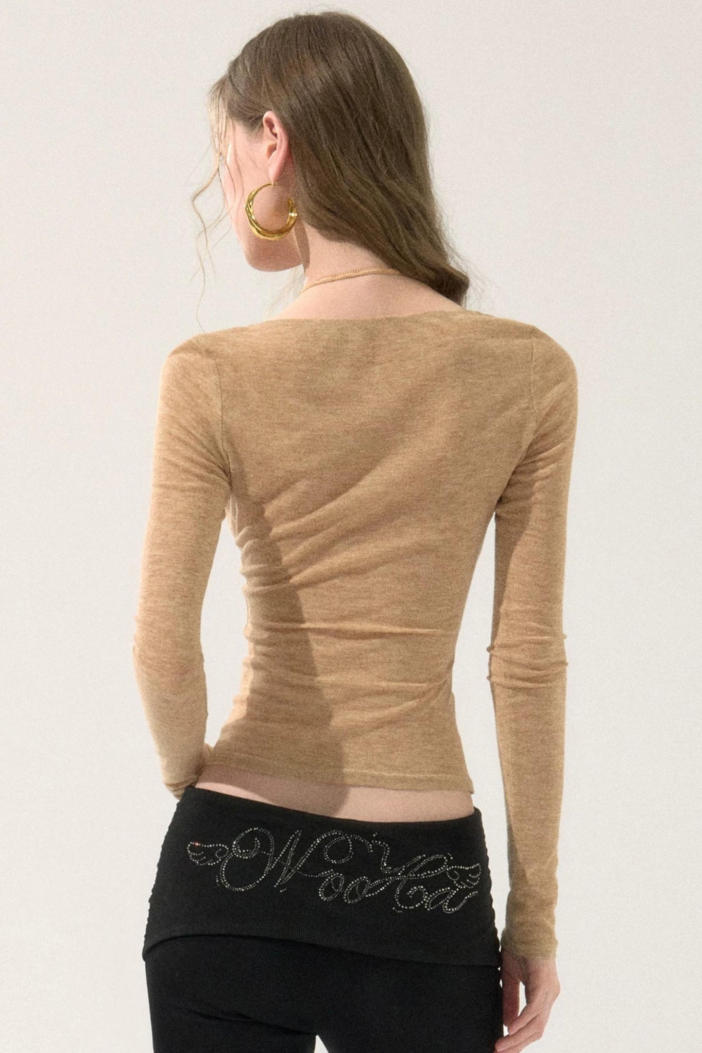 Lace Trim V-Neck Top