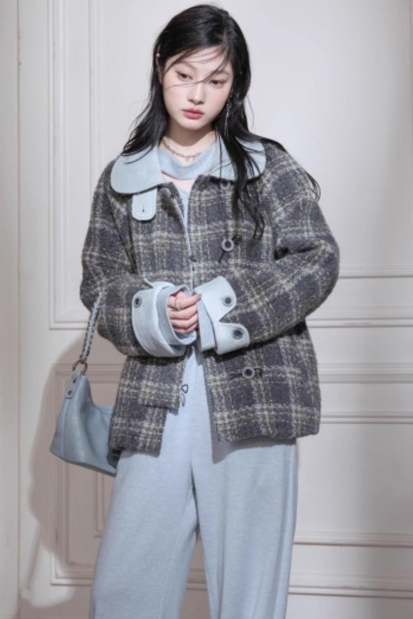 Milk Blue Wool Ribbon Knit Set