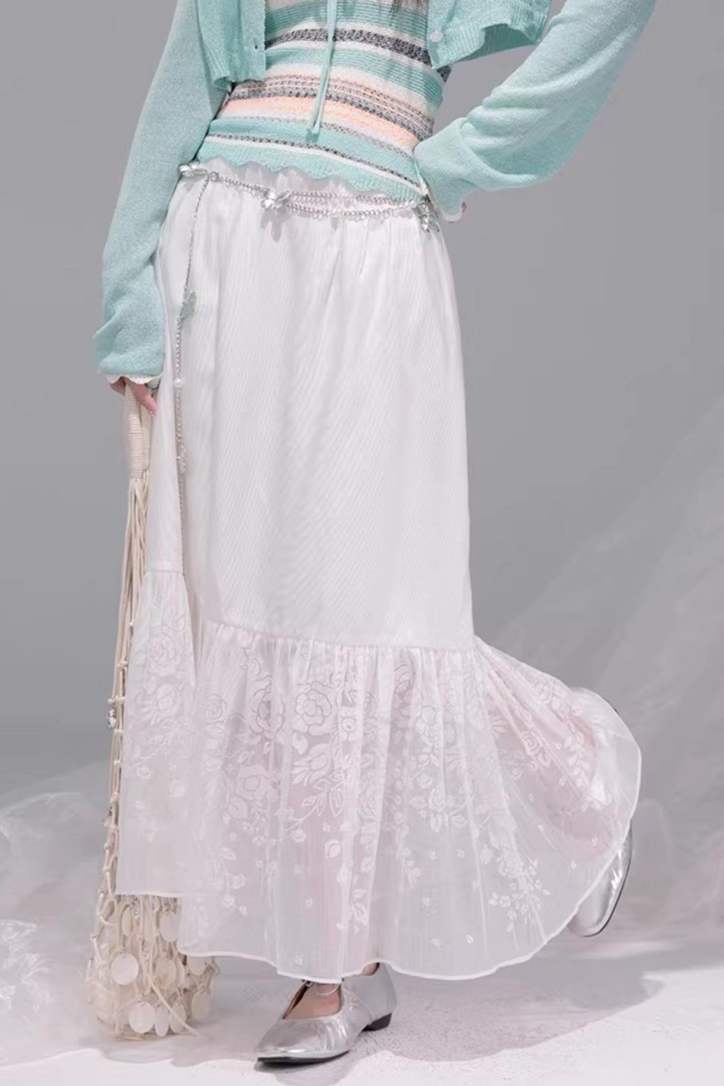 White Mist Gradient Skirt