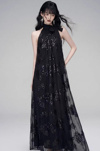 Gilt Shadow Halter Dress
