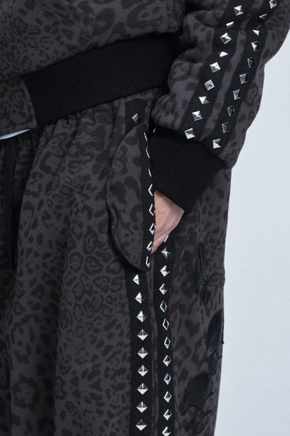 Leopard Print Hooded Jacket Set-Up