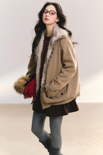 Plaid Patchwork Knit Cardigan