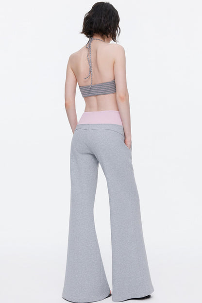Color-Blocked Flared Sweatpants