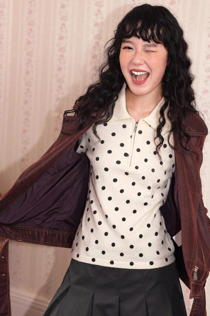 Lapel Cropped Leather Jacket