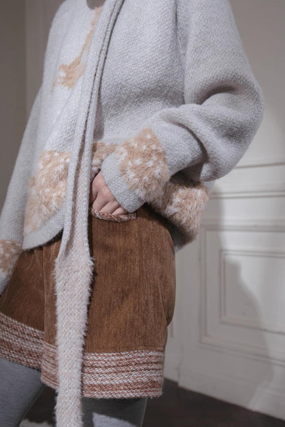 Red Sand Corduroy Wool Shorts