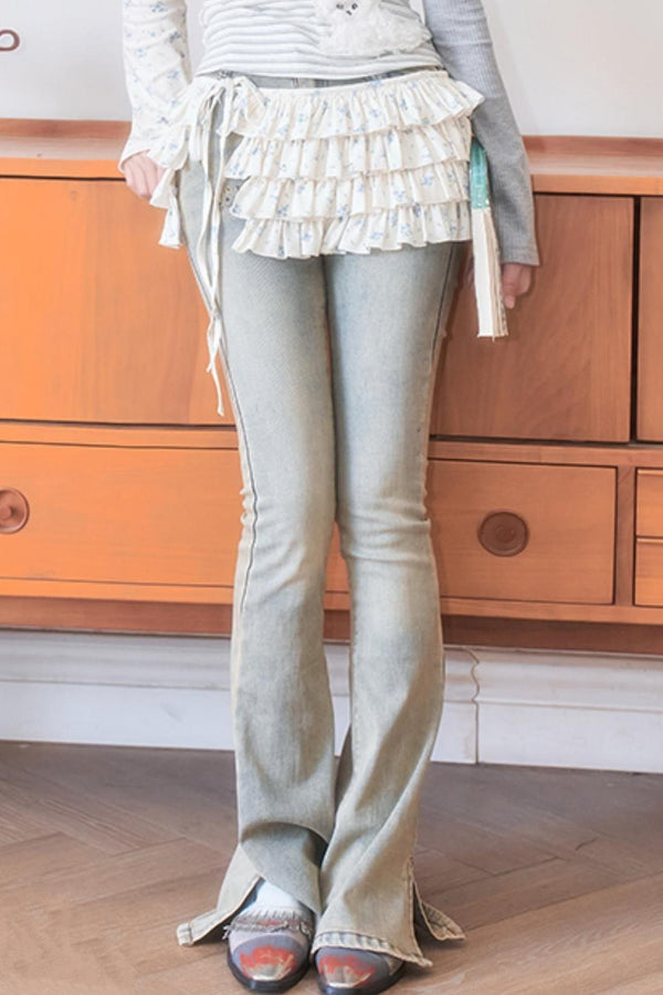 Vintage Aqua Slim Flare Jeans