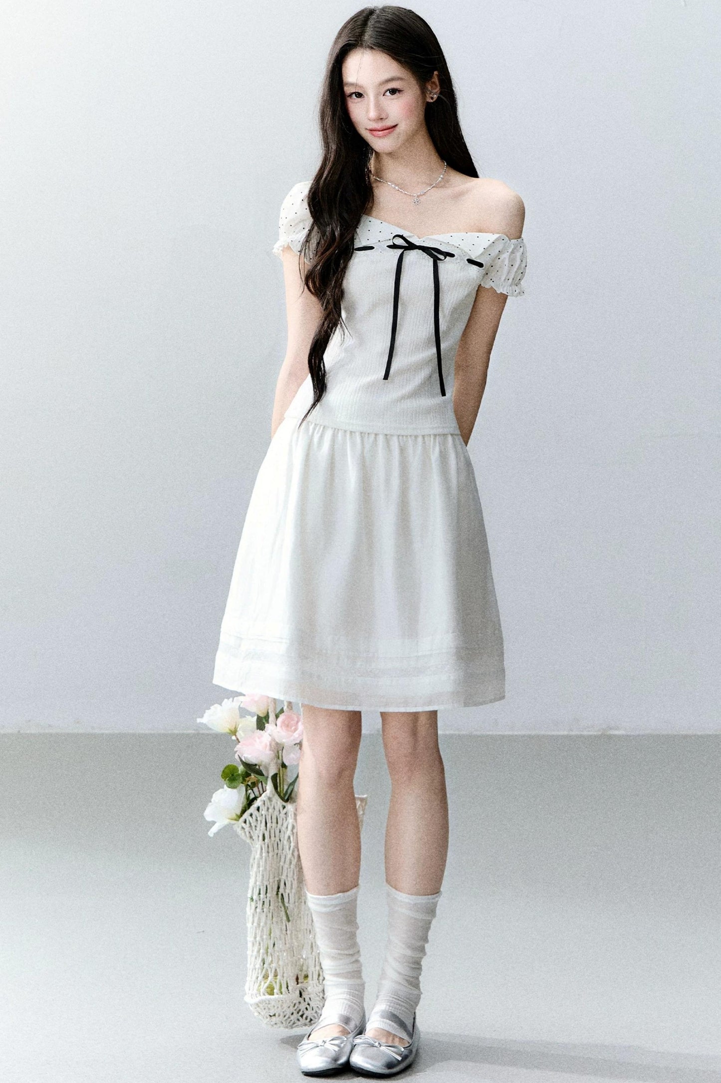 Vintage Asymmetrical Square Neck Top Set-Up