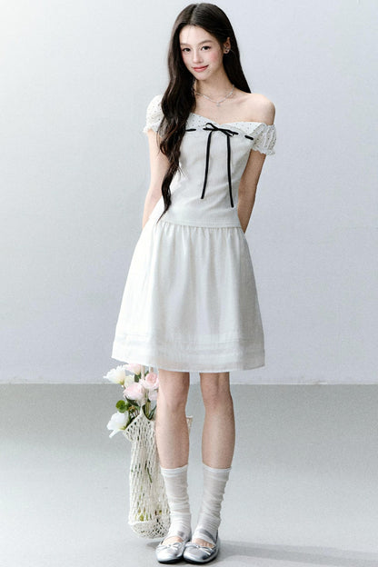 Vintage Asymmetrical Square Neck Top Set-Up