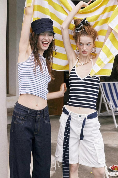 Uena Striped Suspender Set