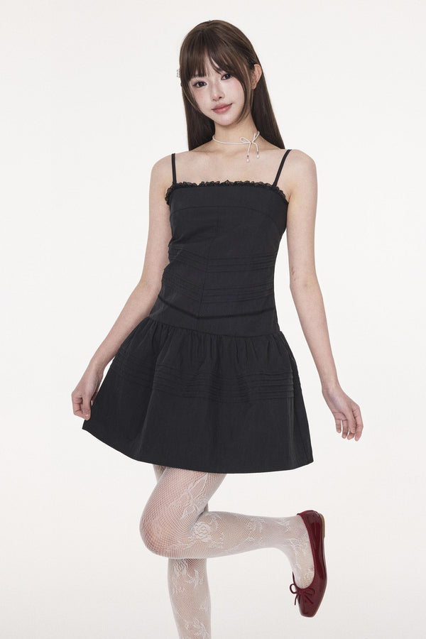 Black Halter A-Line Dress