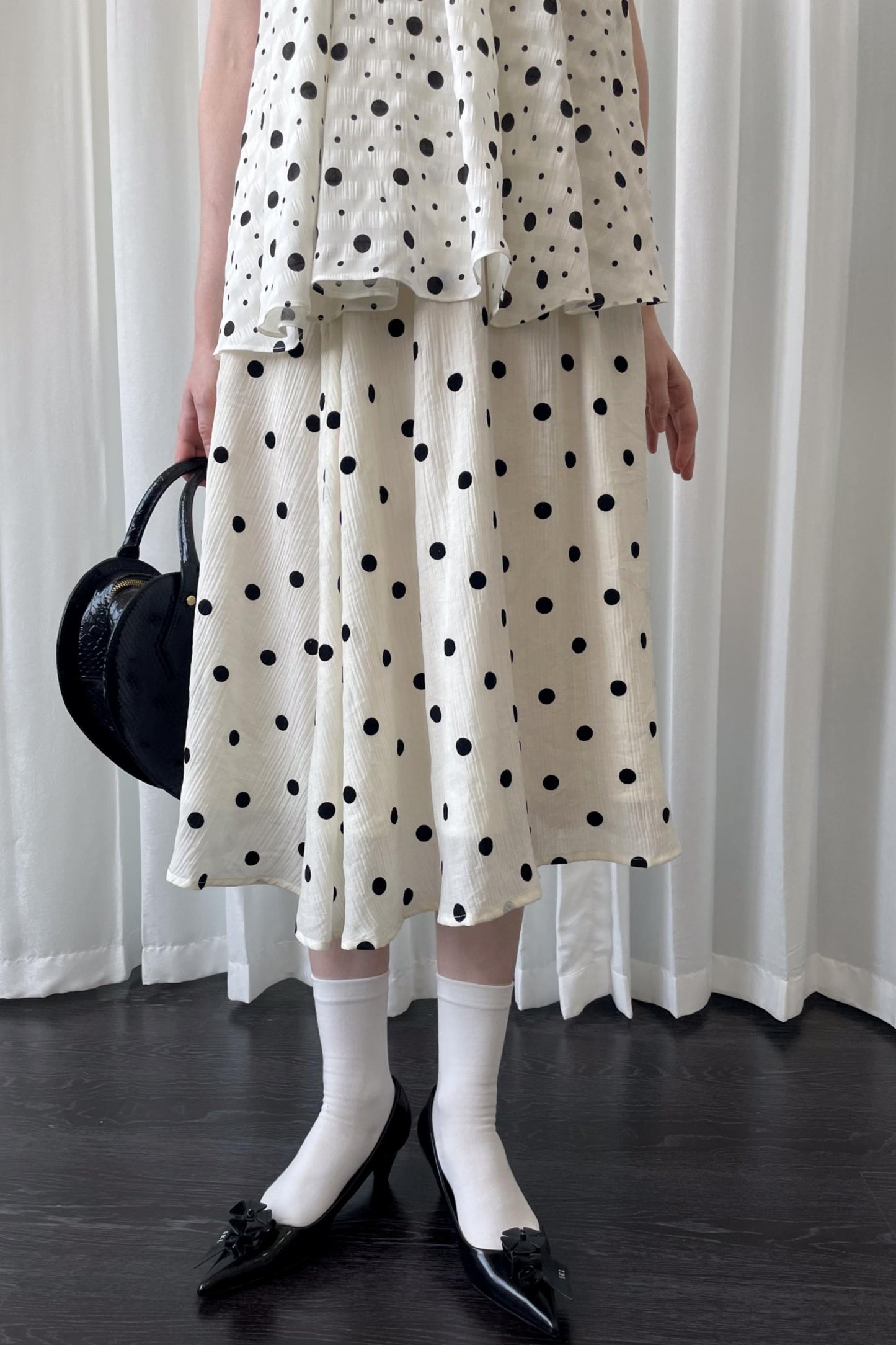 Polka Dot Beige Skirt