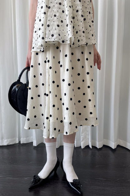 Polka Dot Beige Skirt