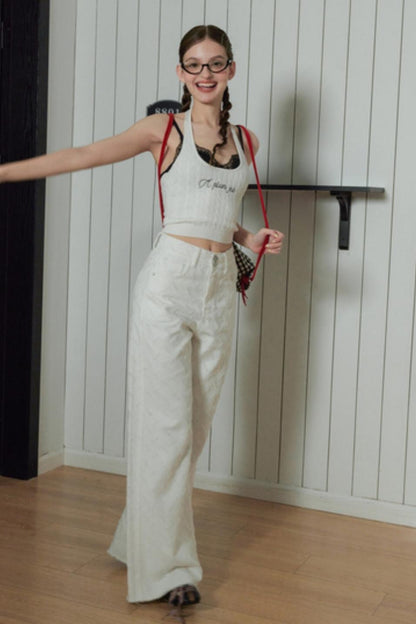 Retro Color Clash Halter Top