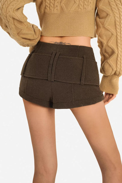 Retro Winter Waist-Cinching Shorts