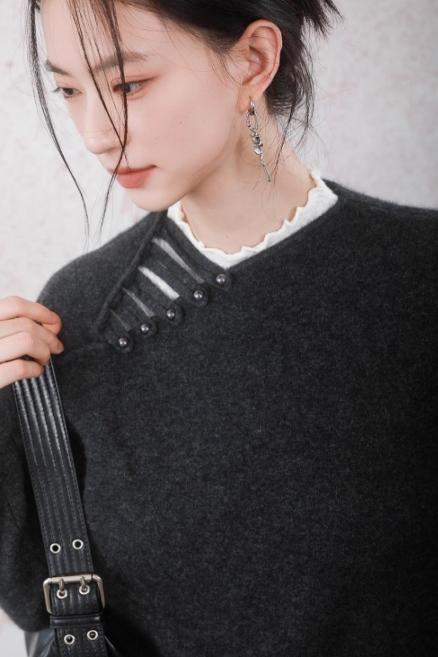 Stone Gray Rabbit Fur Top